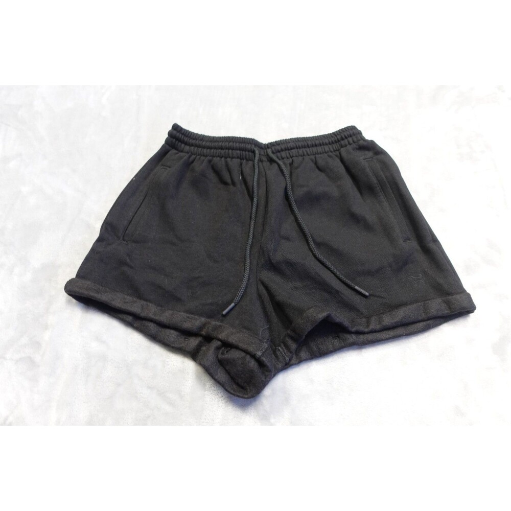 Victoria's Secret Women's Size Small Black Ivy Fleece Rolled Hem Shorts NWT